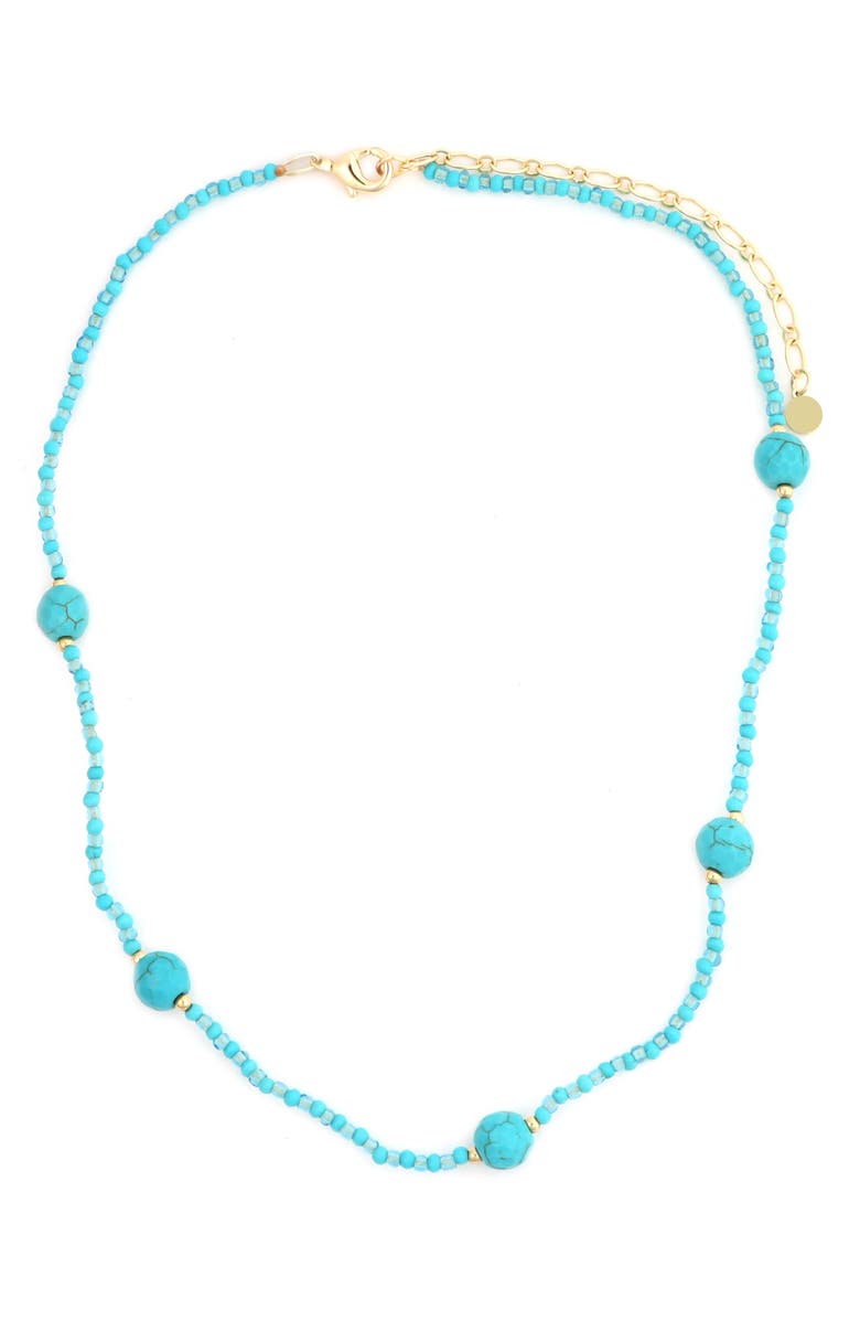 Panacea Turquoise Beaded Strand Necklace, Main, color, Turquoise
