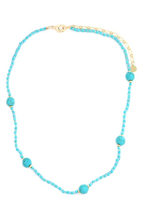 Turquoise Beaded Strand Necklace