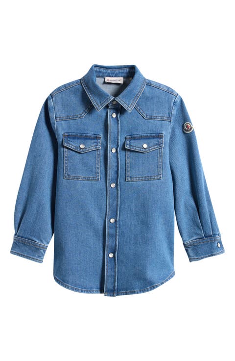 Kids' Long Sleeve Stretch Denim Snap-Up Shirt (Little Kid & Big Kid)
