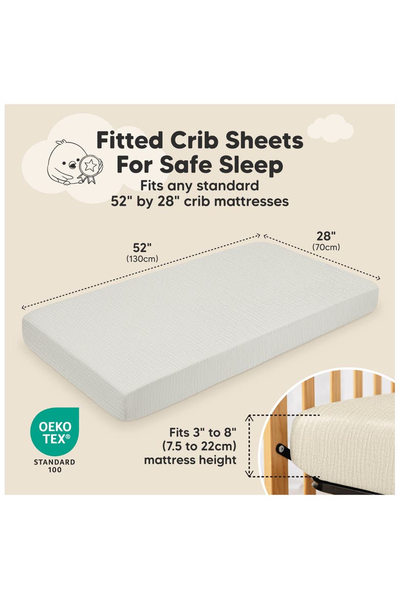 2-Pack Lyra Muslin Crib Sheets, Alternate, color, Greige