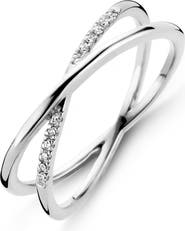 DPT Antwerp Crossover Diamond Ring | 12 natural diamonds | 925 Sterling Silver | Ring | White Rhodium