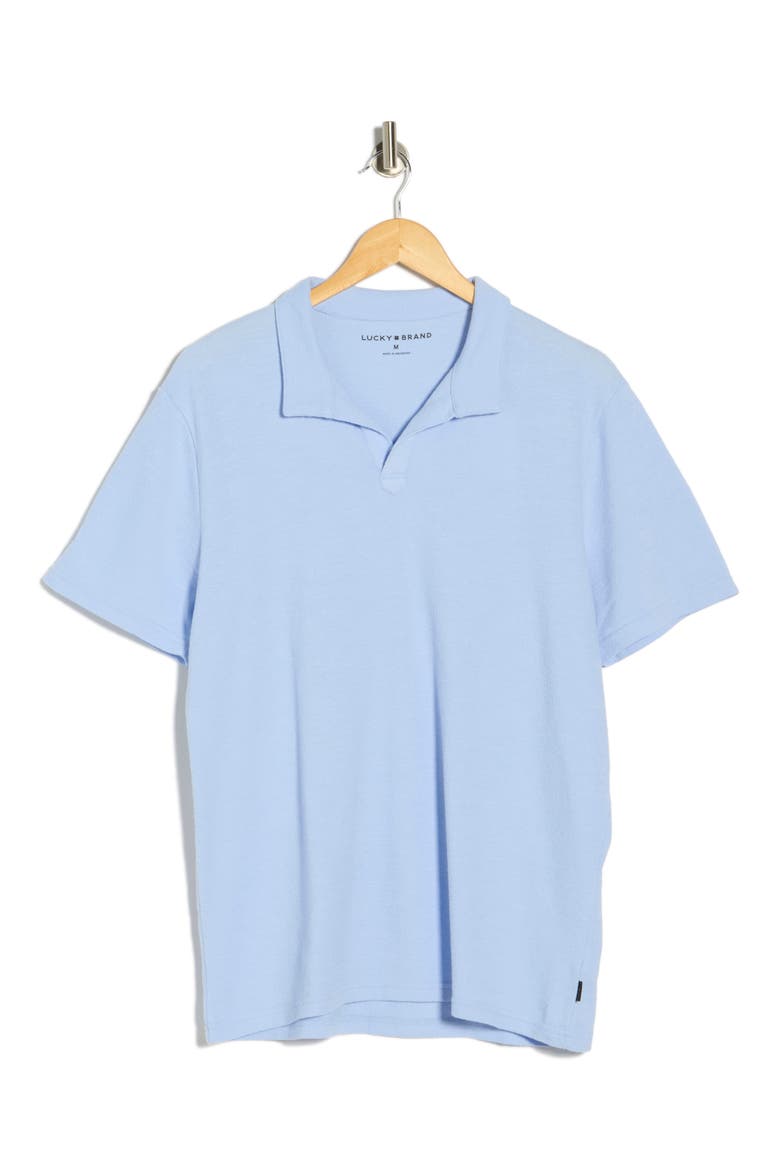 Johnny Collar Cotton Blend Polo, Alternate, color, CHAMBRAY BLUE