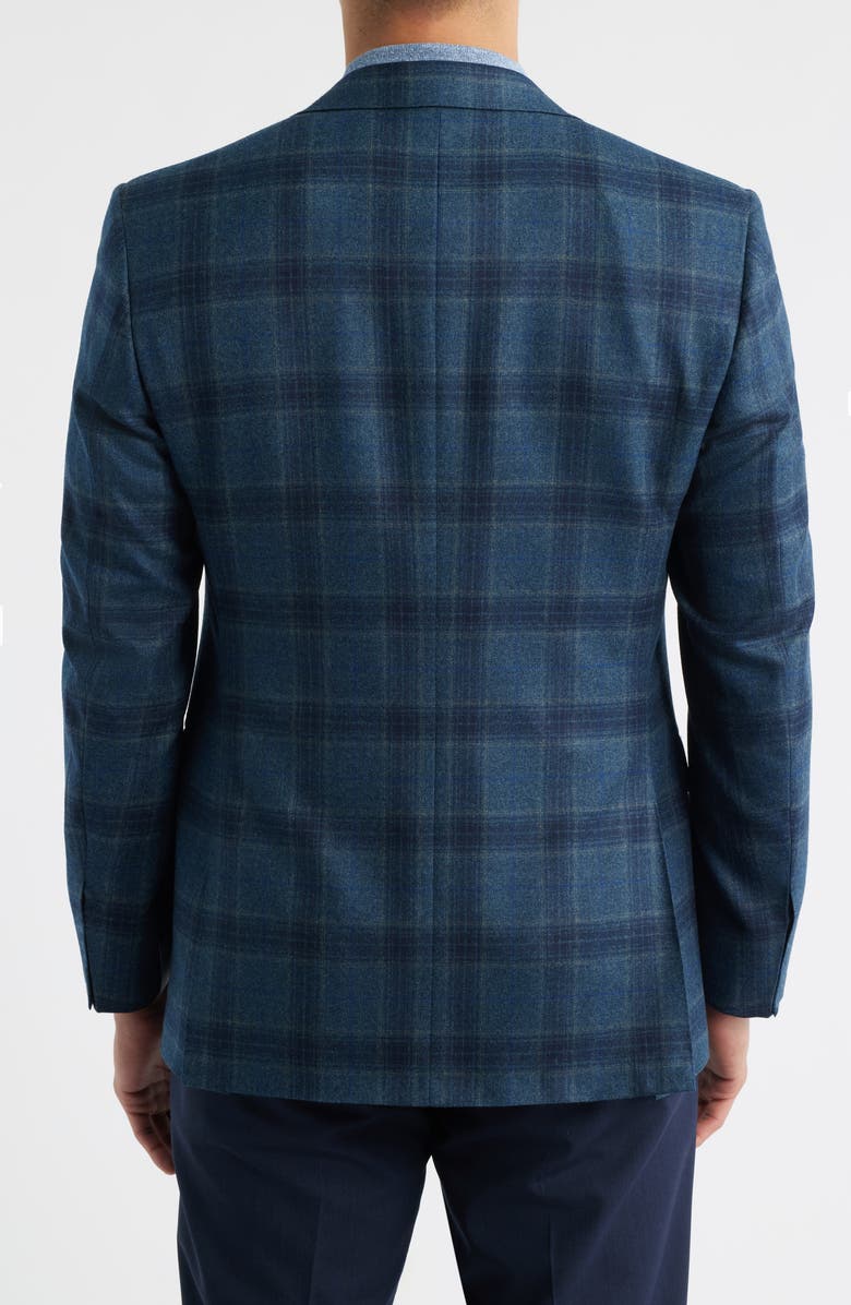 Canali Siena Regular Fit Windowpane Check Brushed Wool Sport Coat, Alternate, color, Green