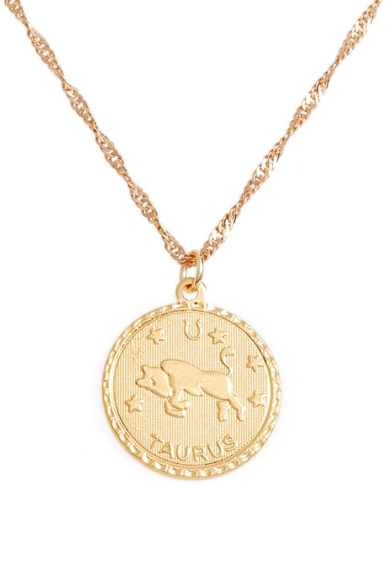 Ascending Zodiac Medallion Necklace, Alternate, color, TAURUS