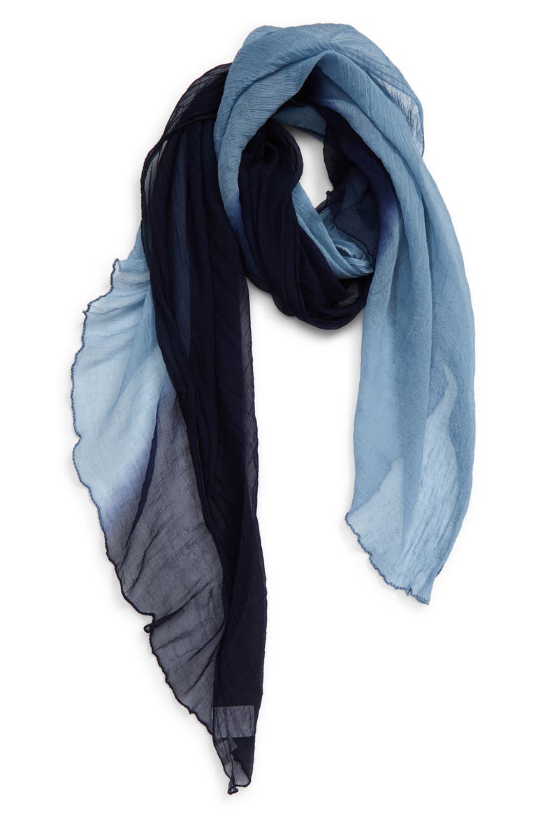 Beira Bicolor Silk Scarf, Alternate, color, NAVY