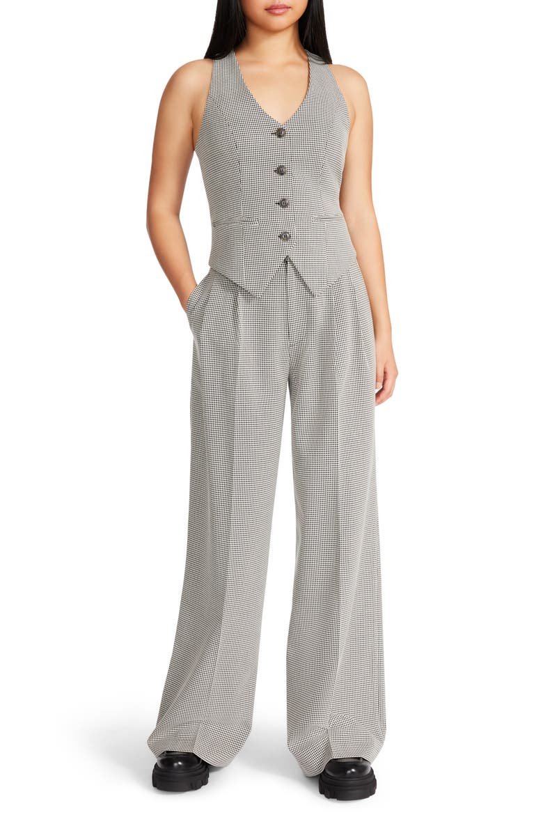 Isabella Houndstooth Vest, Alternate, color, BLACK