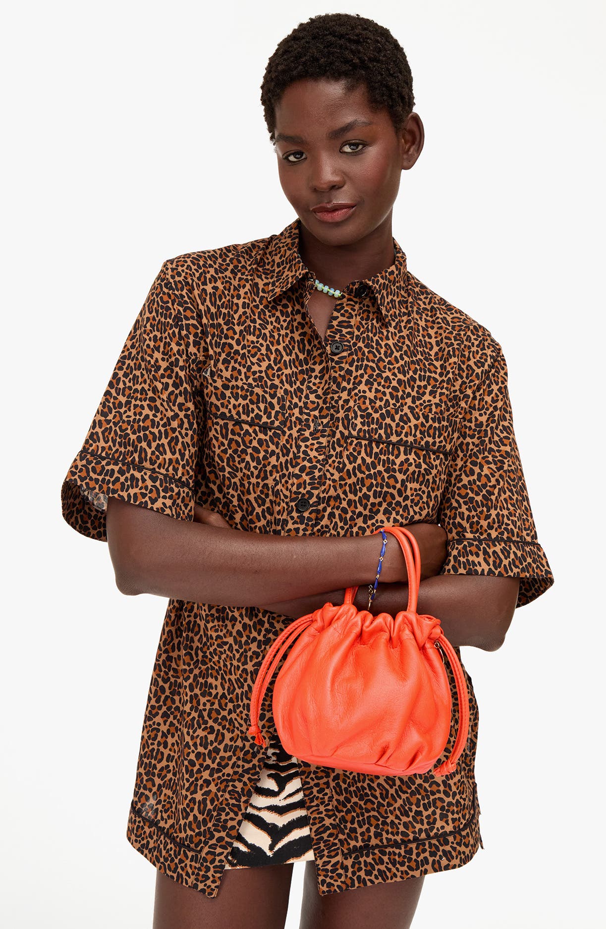 Emma Leather Drawstring Top Handle Bag, Alternate, color, L ORANGE