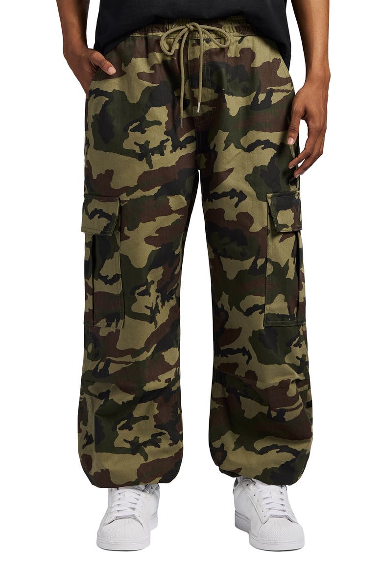 Tie Waist Cargo Pants, Main, color, OLIVE CAMO