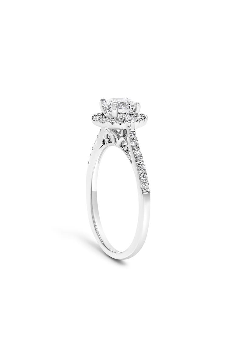 14K White Gold 1.00 Cttw Lab-Grown Diamond Oval Shaped Halo Engagement Ring, Alternate, color, White