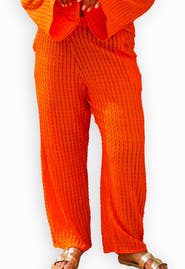 FASHION-SZN CURVE Wide Leg Crochet Resort Pants