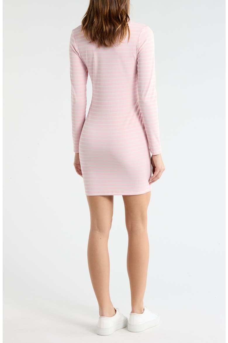 Long Sleeve Stripe Minidress, Alternate, color, PINK/ CREAM