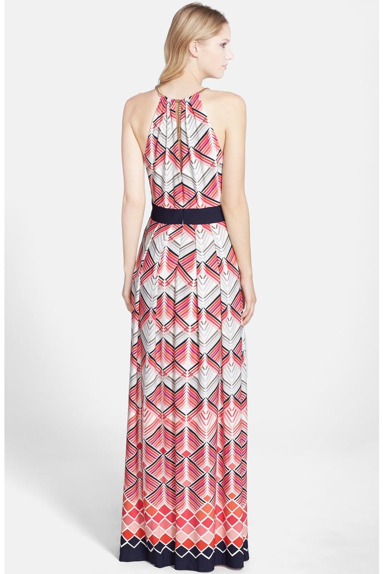 Print Jersey Halter Maxi Dress, Alternate, color, PINK PRINT