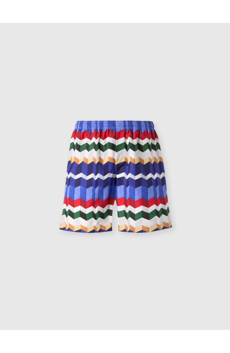 UM Long Swim Shorts With 3d Zigzag Print, Main, color, Multicoloured