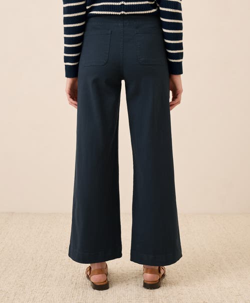 Pact Organic Cotton Stretch Twill Wide Leg Pant In Blue