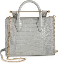 Strathberry Mini Croc Embossed Leather Tote