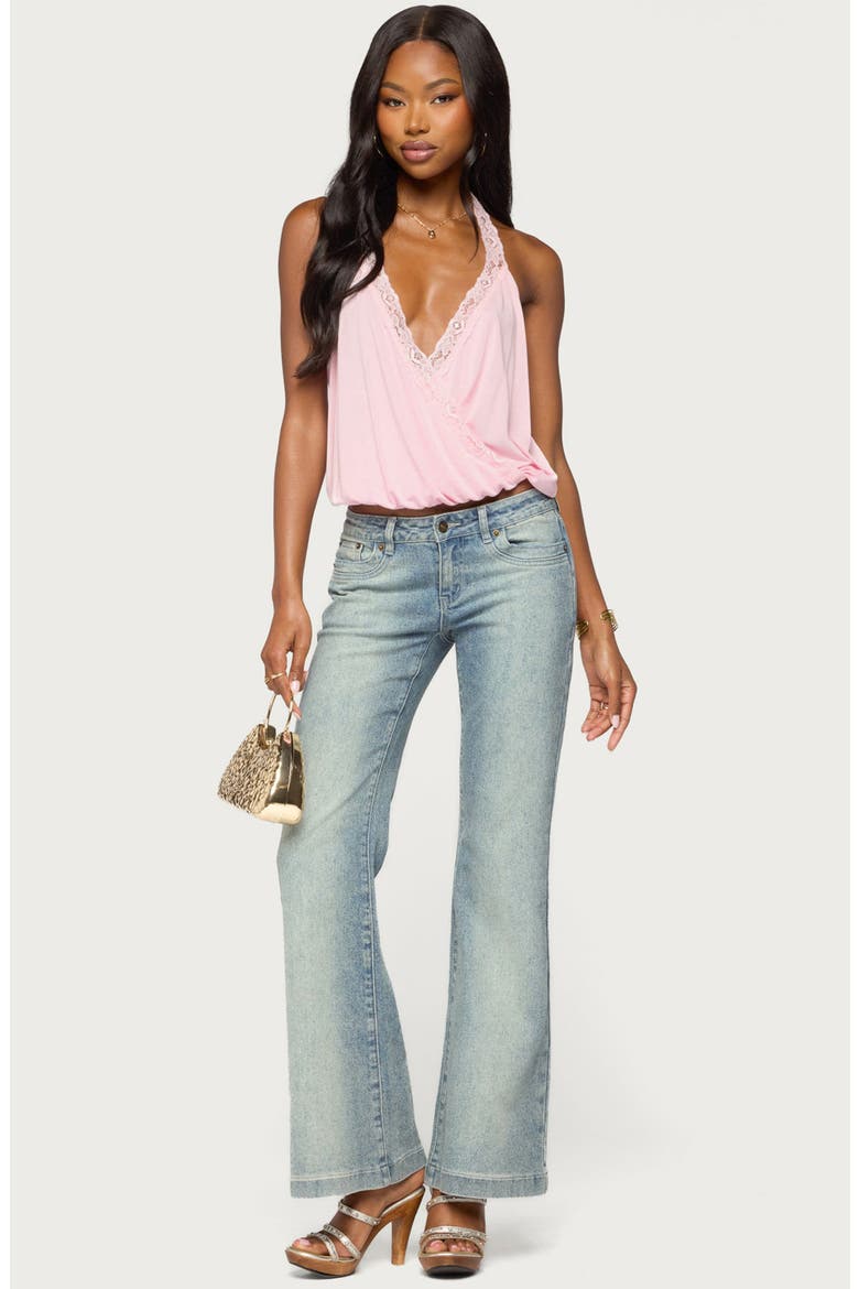 Eilen Lacey Wrap Halter Top, Alternate, color, PINK
