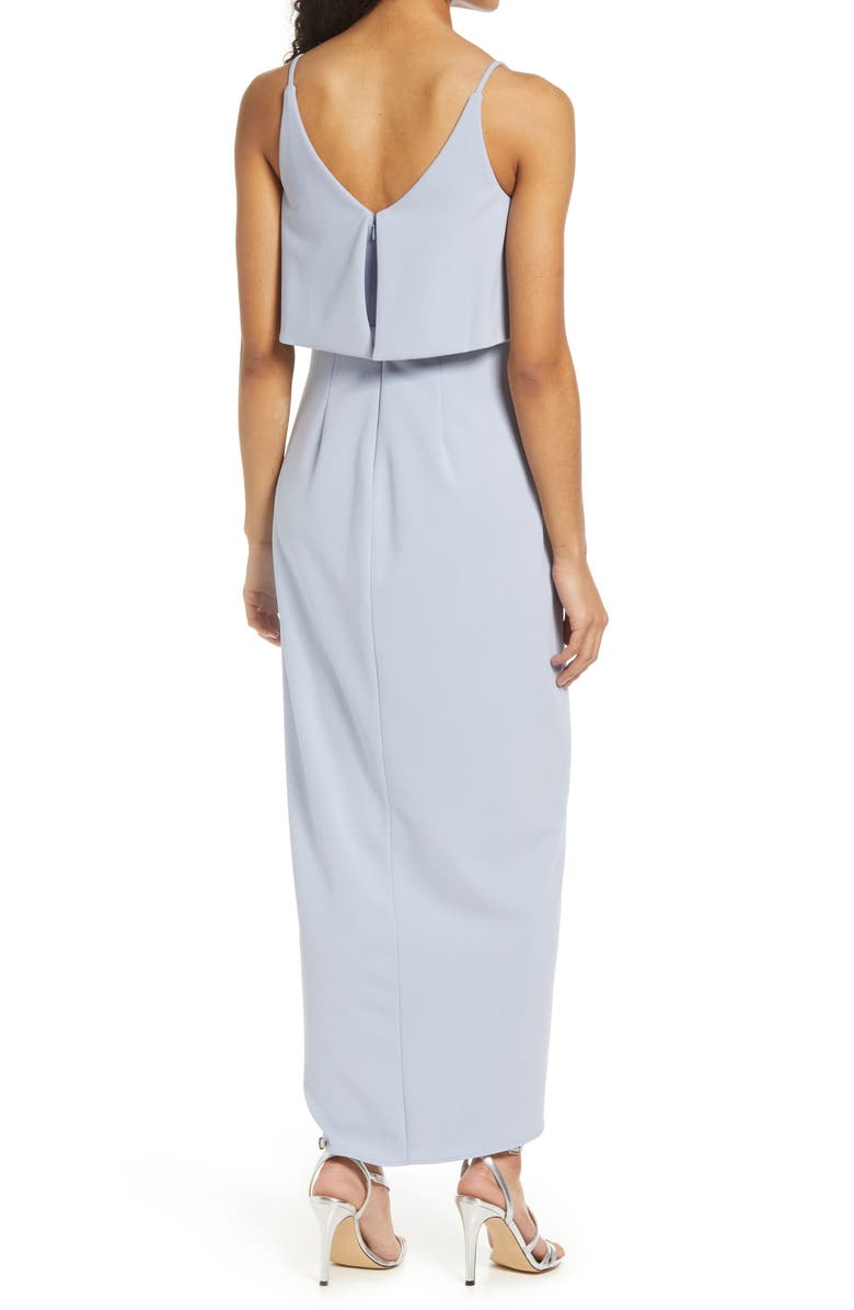 Xscape Evenings Xscape Scuba Crepe Popover Faux Wrap Gown, Alternate, color,