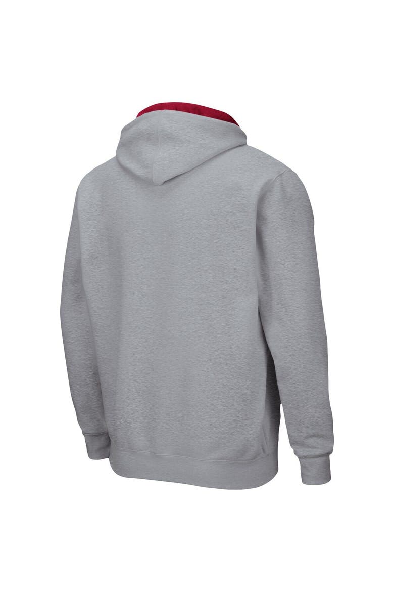 Men's Colosseum Heathered Gray Washington State Cougars Arch & Logo 3.0 Full-Zip Hoodie, Alternate, color, Heather Gray