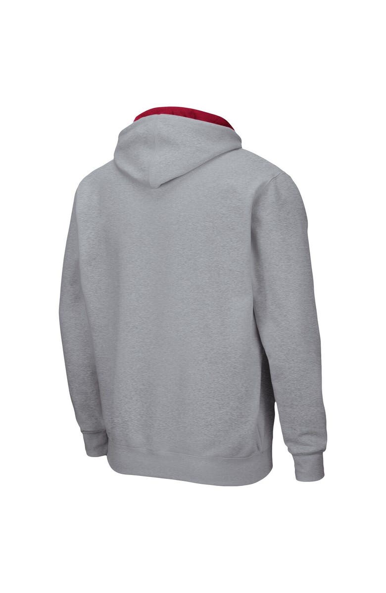 COLOSSEUM Men's Colosseum Heathered Gray Washington State Cougars Arch & Logo 3.0 Full-Zip Hoodie, Alternate, color, Heather Gray