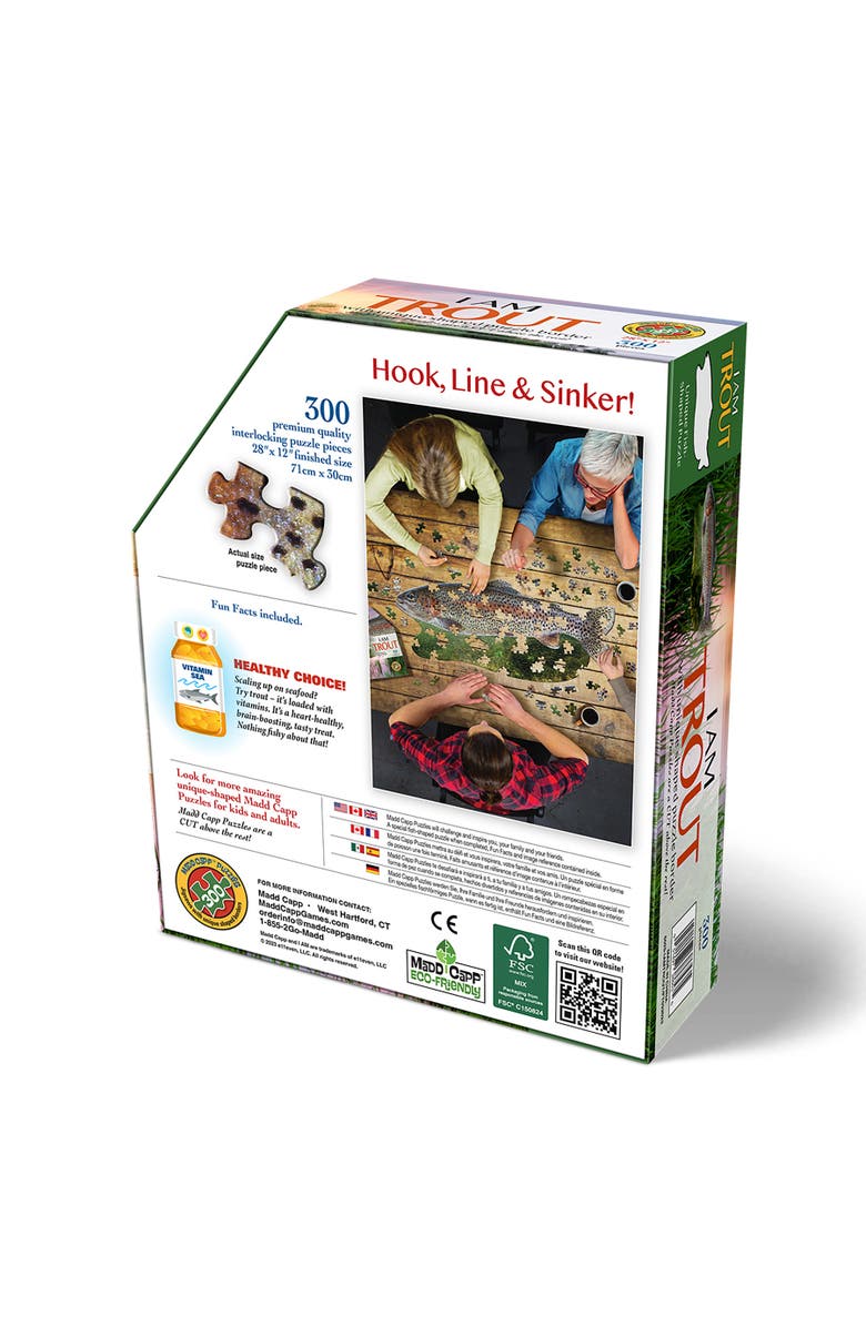 Madd Capp I Am Trout 300 Piece Jigsaw Puzzle Fish Shaped Puzzle, Alternate, color, 