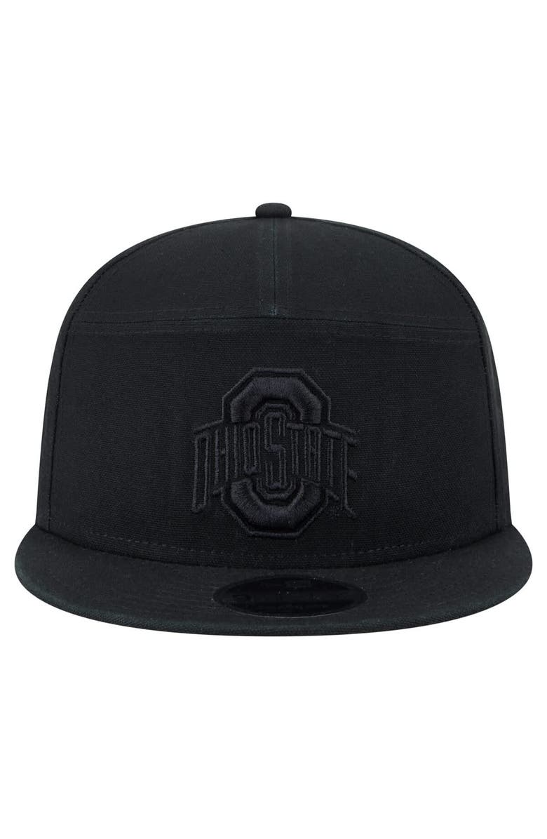 New Era Men's New Era Black Ohio State Buckeyes Adventure Canvas Split Panel 9FIFTY Snapback Hat, Alternate, color, 