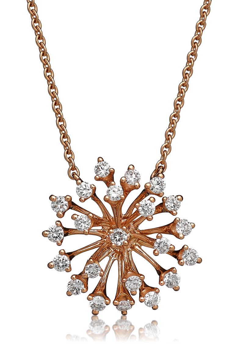 Luminus 18k Rose Gold Diamond Pendant Necklace, Main, color, 18K PINK GOLD