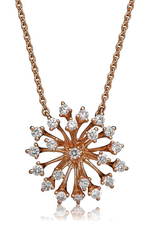 Luminus 18k Rose Gold Diamond Pendant Necklace