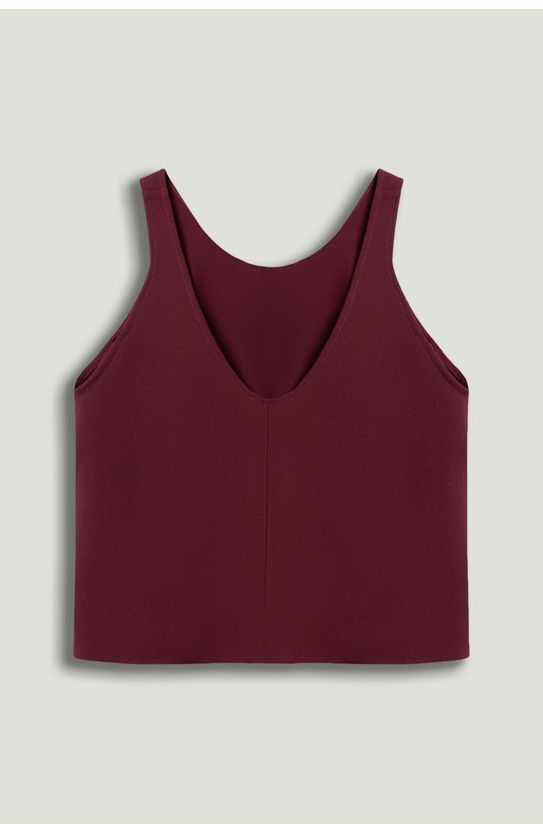 Nocturne Minimalist Sleeveless Crepe Top, Alternate, color, Burgundy