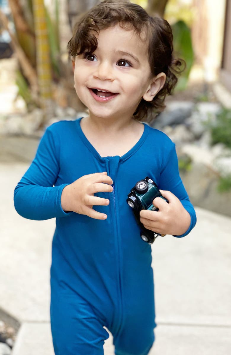 Bellabu Bear Kids' Teal Convertible Footie Pajamas, Alternate, color, 