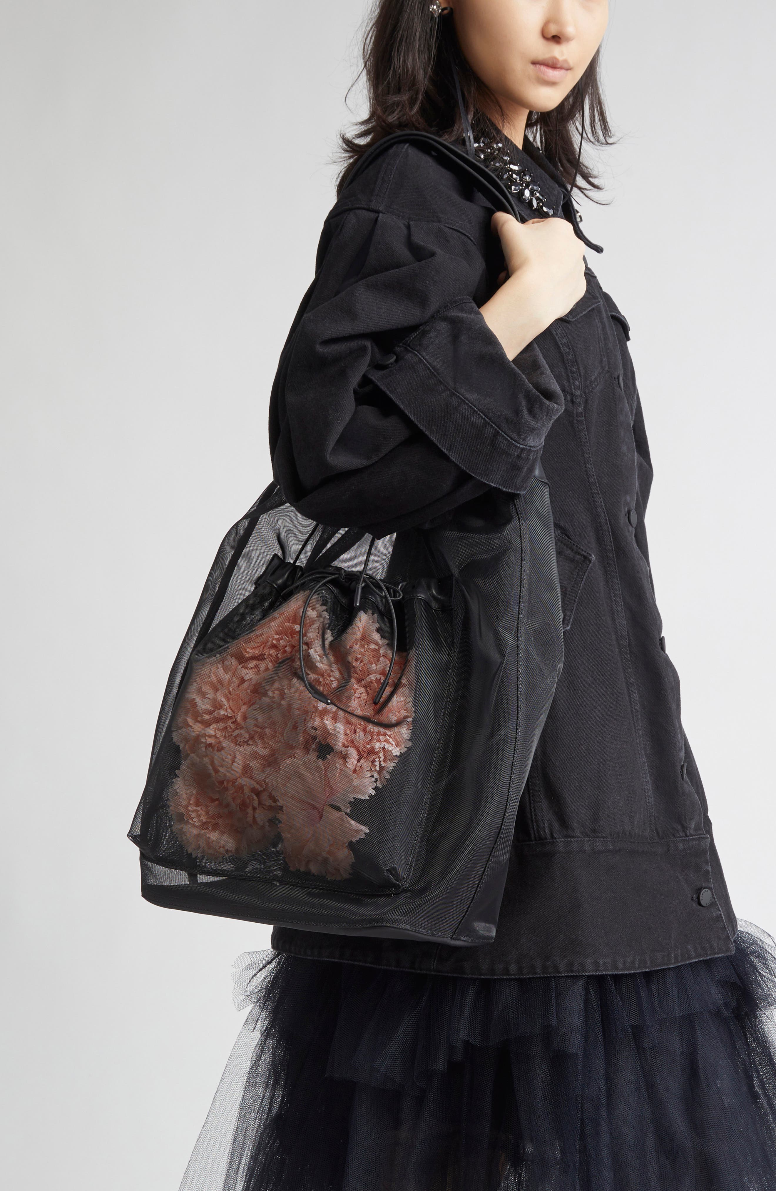 Simone Rocha Carnation Drawstring Tote, Alternate, color, 