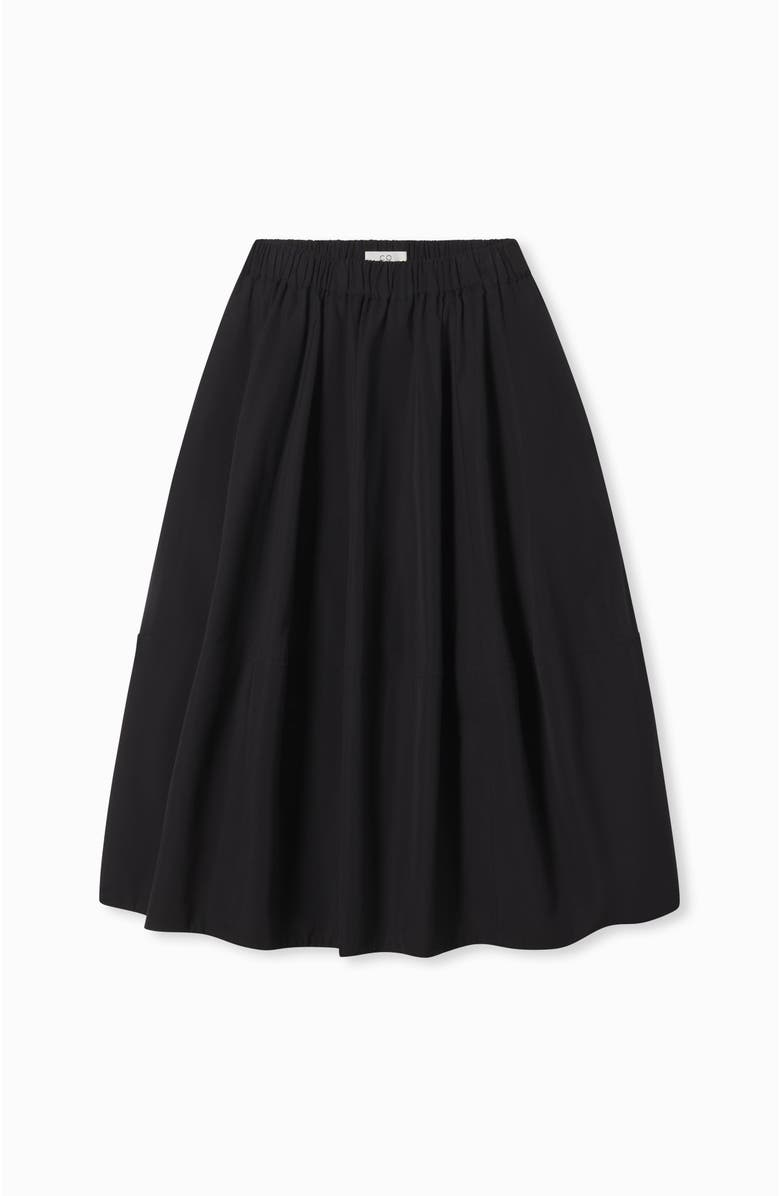 CO Full Skirt in Cotton Poplin, Alternate, color, Black