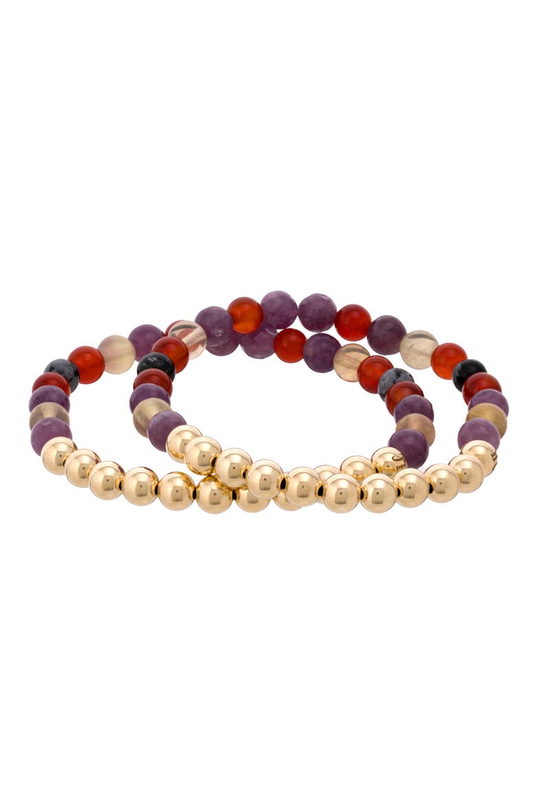 N62 Smooth Digestion Set of 2 Healer's Bracelets, Alternate, color, YELLOW GOLD