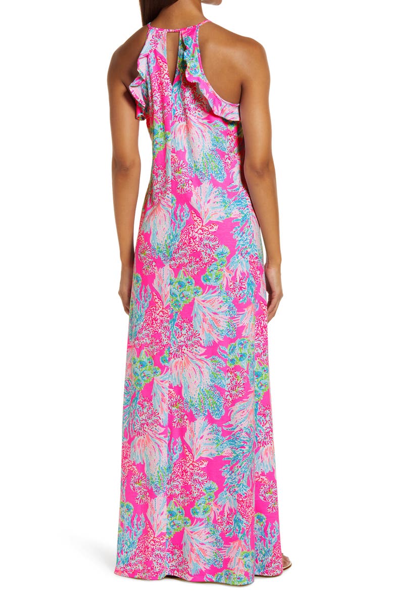 Lilly Pulitzer<sup>®</sup> Lilly Pulitzer Billie Floral Halter Neck Pima Cotton Dress, Alternate, color,