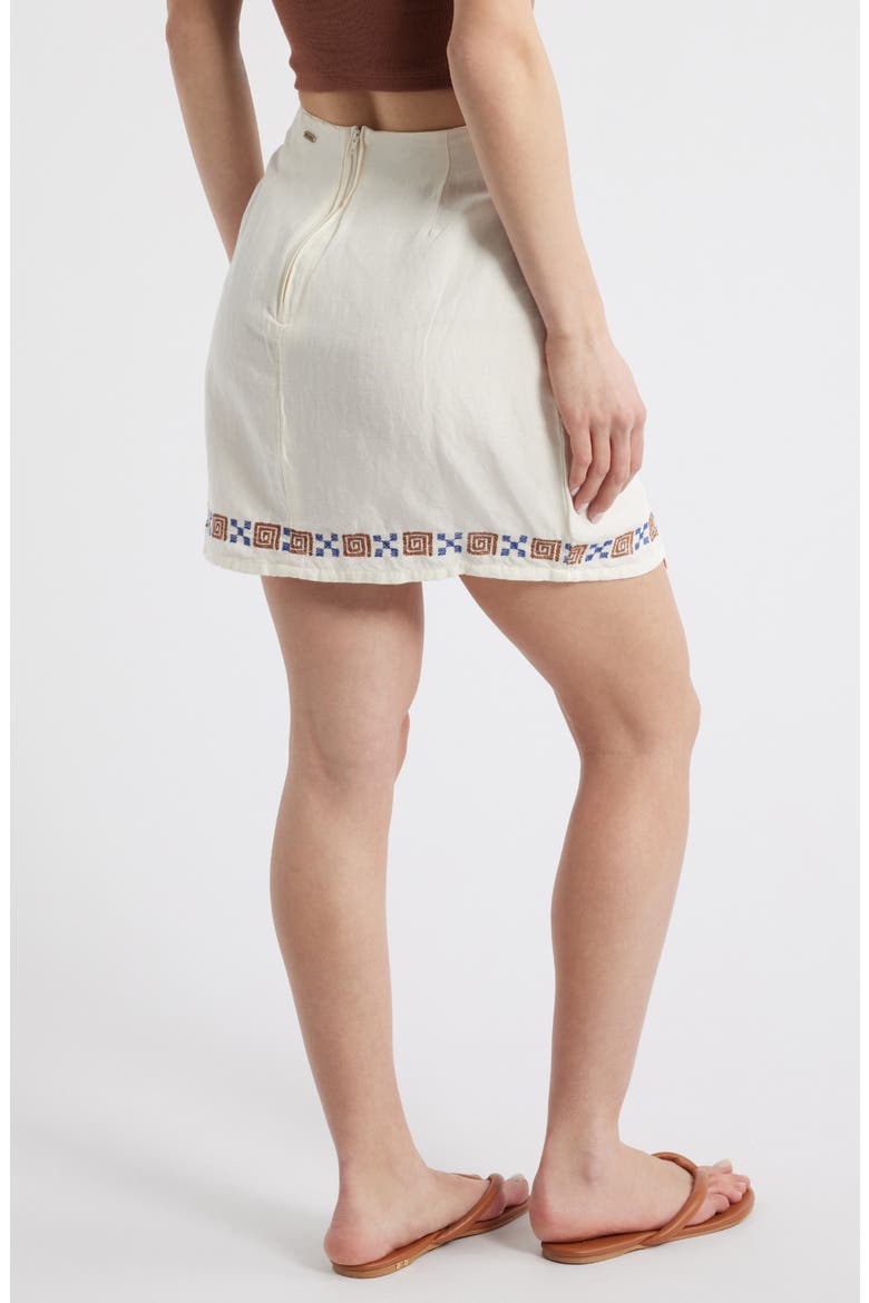 San Carlos Embroidered Linen Blend Miniskirt, Alternate, color, LILY