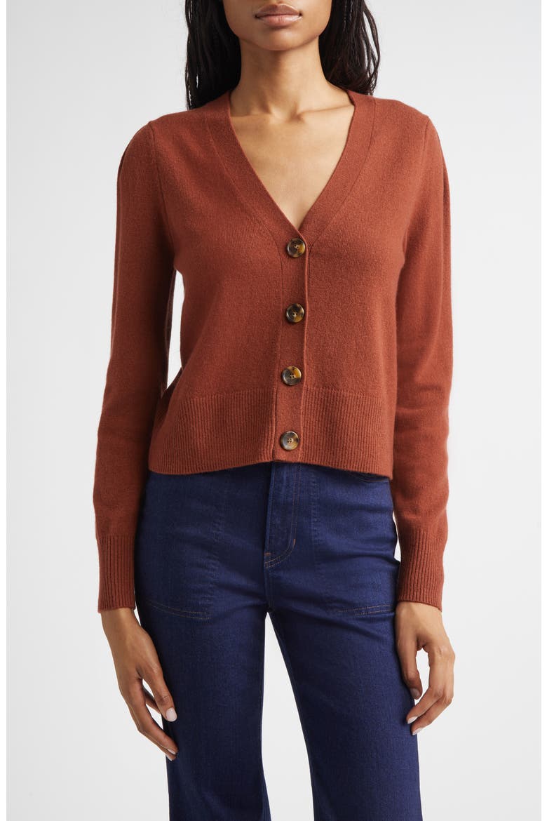 Solene Cashmere Cardigan, Main, color, ORANGE BRANDY