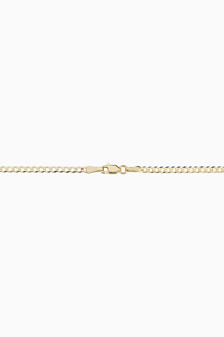 10K Gold Carmine Curb Petite Bracelet, Alternate, color, Yellow Gold