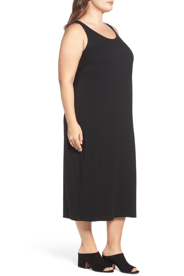 Jersey Midi Dress, Alternate, color, BLACK