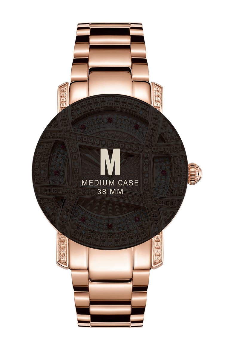 Women's Olympia 10 Year Anniversary Diamond Bracelet Strap Watch, 37mm - 0.20 ctw, Alternate, color, ROSE GOLD