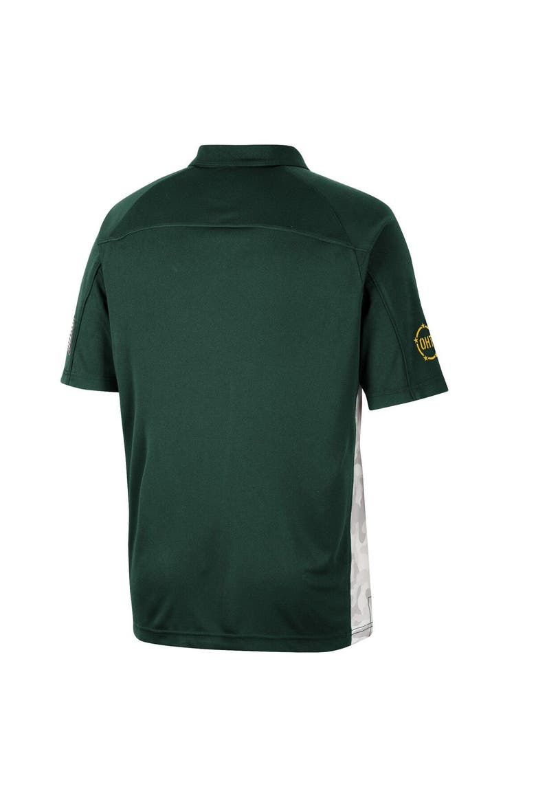 Men's Colosseum Green NDSU Bison OHT Military Appreciation Snow Camo Polo, Alternate, color, Green