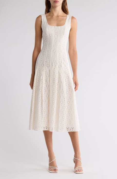 Jolie Eyelet Midi Dress