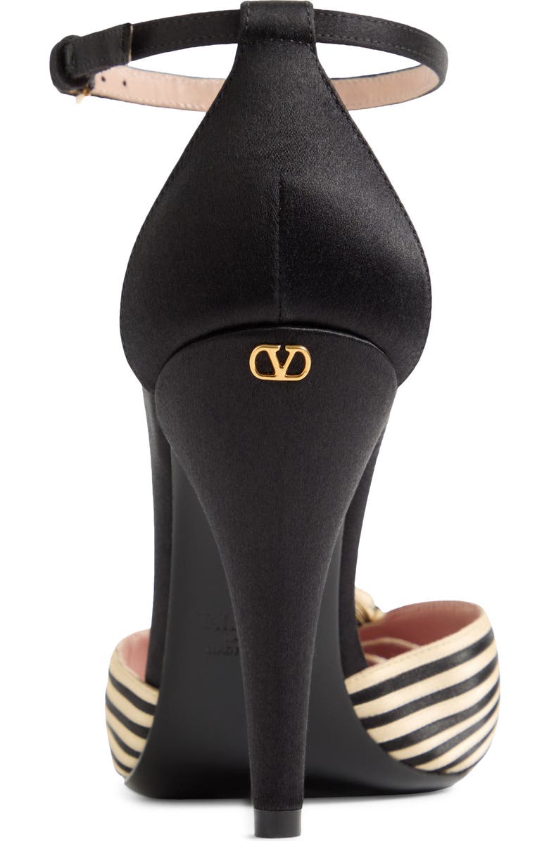 Valentino Annine Satin Ankle Strap Pump, Alternate, color, Black/ Beige