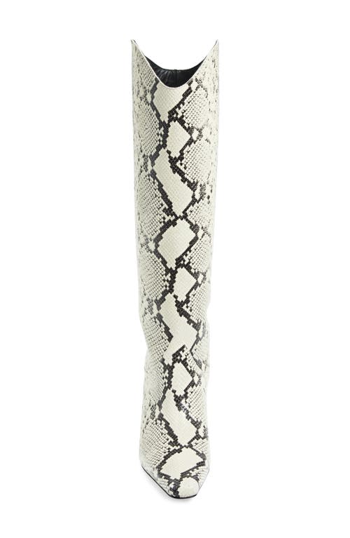 Staud Western Wally Boots White Snake In White