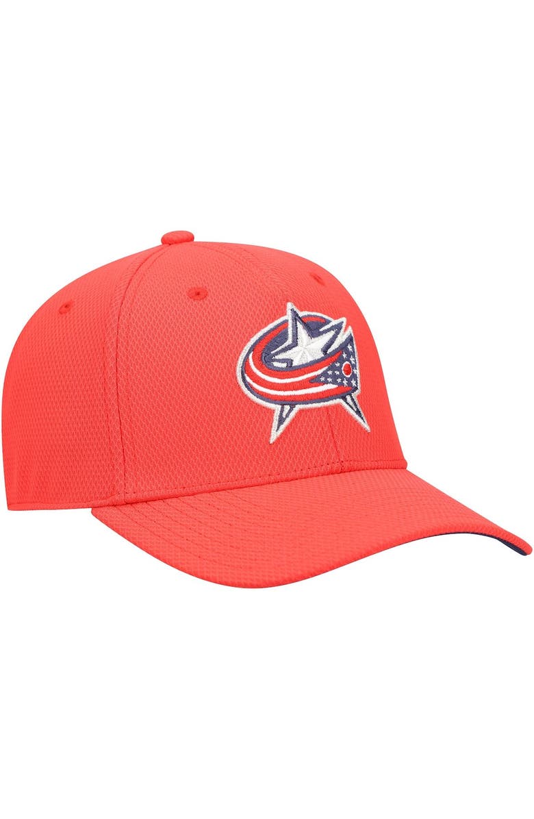 adidas Men's adidas Red Columbus Blue Jackets Locker Room Coach Flex Hat, Alternate, color,