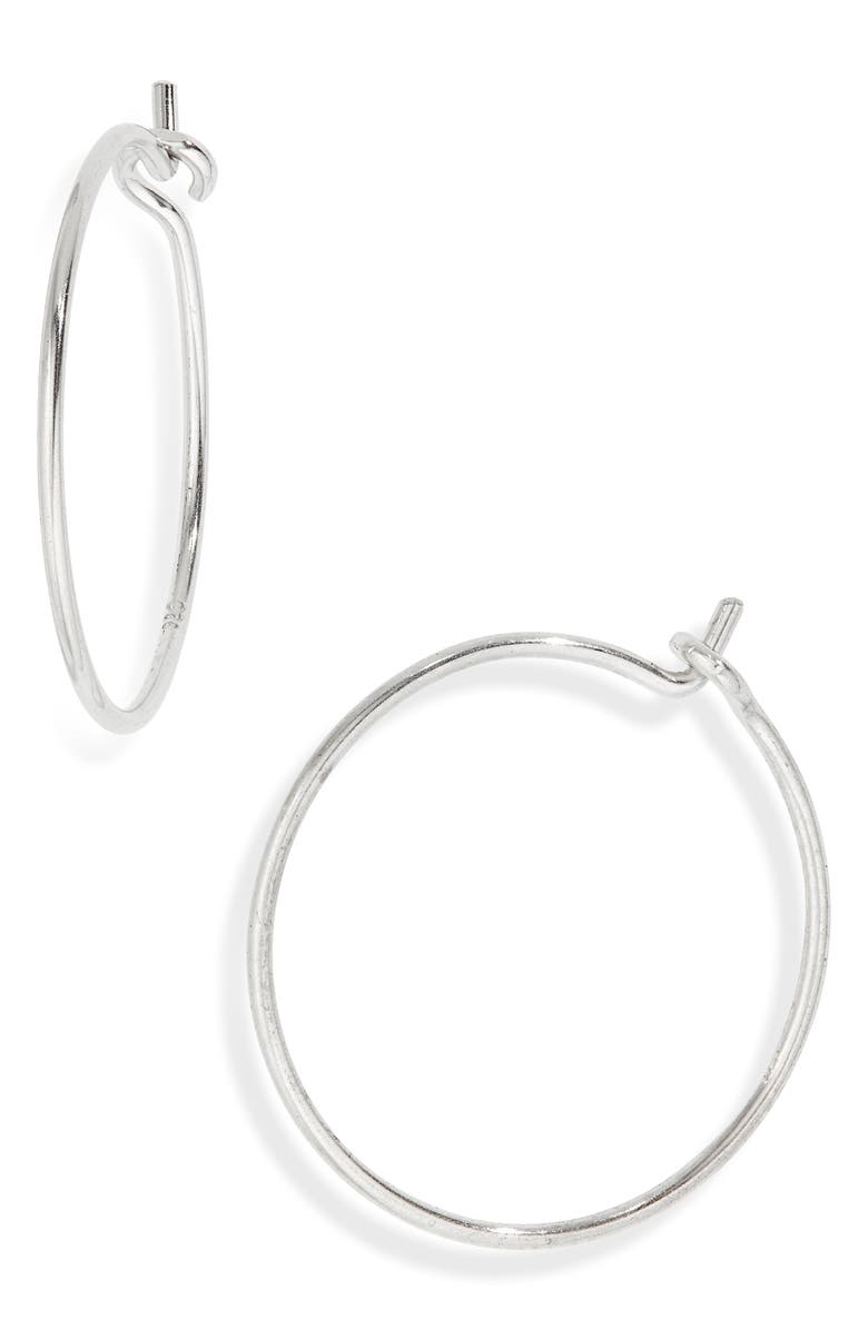 Madewell Delicate Wire Hoop Earrings, Main, color, 