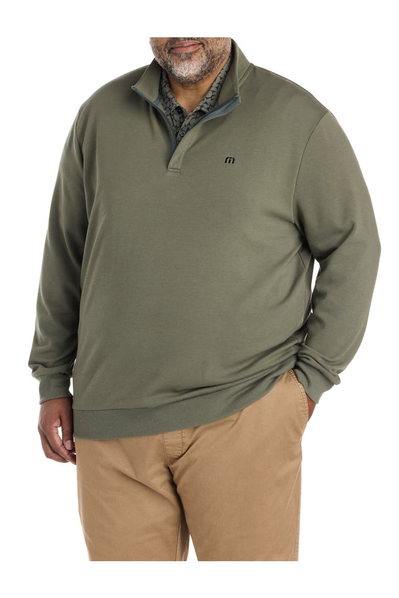 Big & Tall Cloud 1/4-Zip Pullover, Main, color, DARK OLIVE