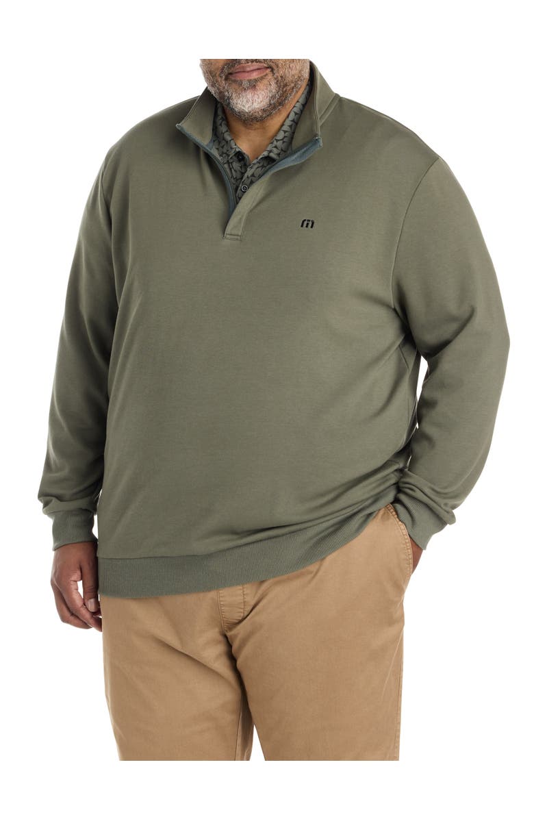 TravisMathew Fit By DXL Big & Tall Cloud 1/4-Zip Pullover, Main, color, Dark Olive