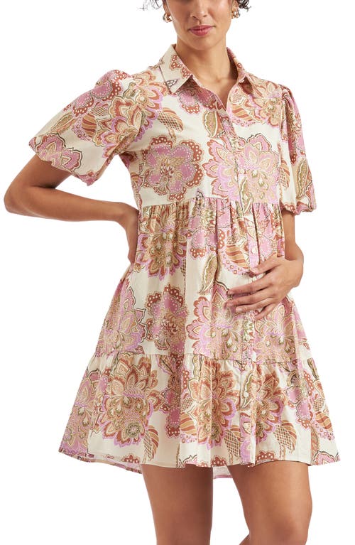RIPE MATERNITY RIPE MATERNITY HOPE PRINT LINEN BLEND MATERNITY DRESS