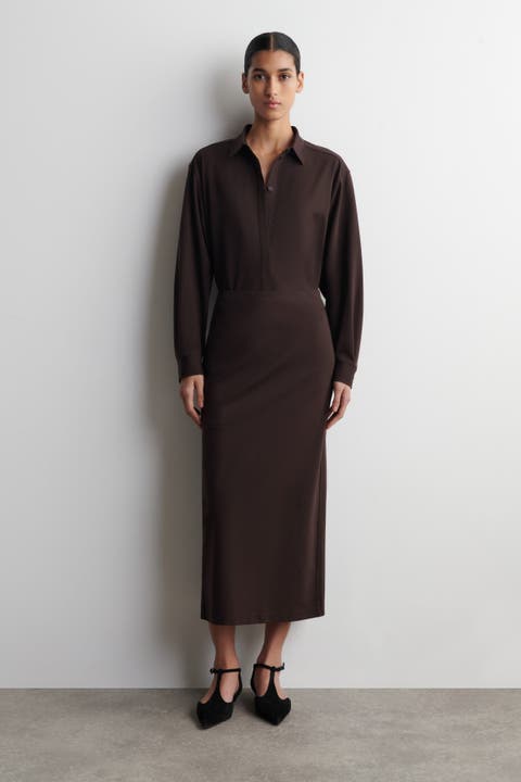 Jersey Midi Pencil Skirt