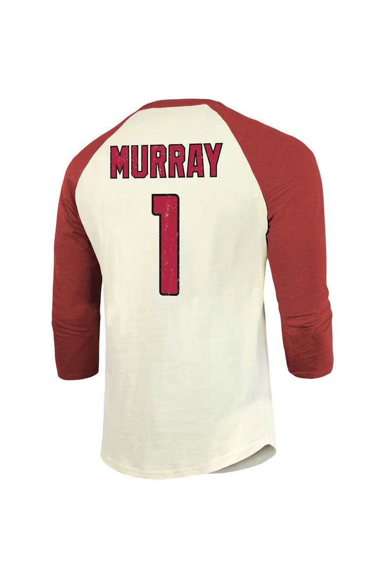 Men's Fanatics Branded Kyler Murray Cream/Cardinal Arizona Cardinals Vintage Player Name & Number Raglan 3/4-Sleeve T-Shirt, Alternate, color, Cream
