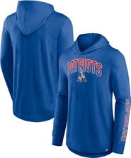 FANATICS Men's Fanatics Royal New England Patriots Front Runner Long Sleeve Hooded T-Shirt